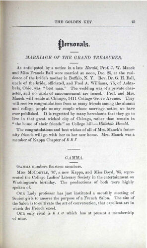 Personals: Marriage of the Grand Treasurer (image)